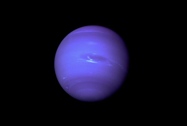 Neptune on a black background